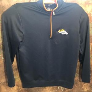 Denver Broncos Antigua 1/2 Zip Blue Pullover Sz L